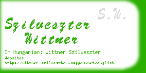 szilveszter wittner business card